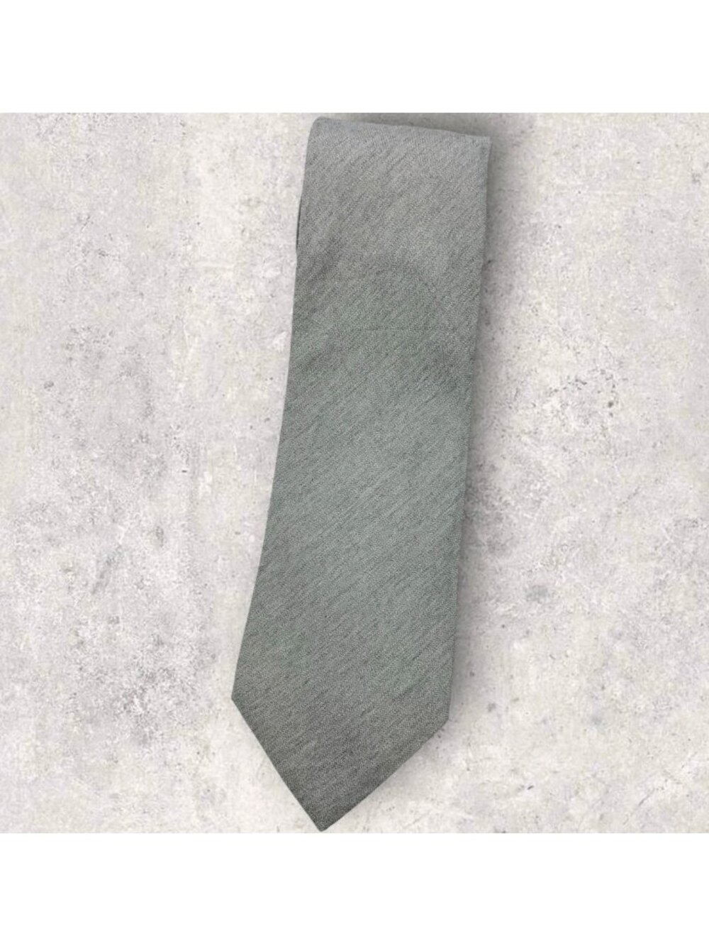 CORNELIANI Silk Cotton Tie ITALY Solid Gray W:3.7" EUC